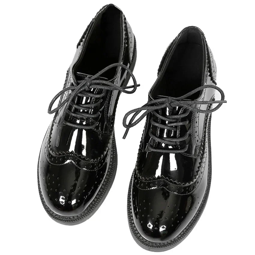 Leather Work Oxfords - 2025 otoño mujeres Oxford pisos formas