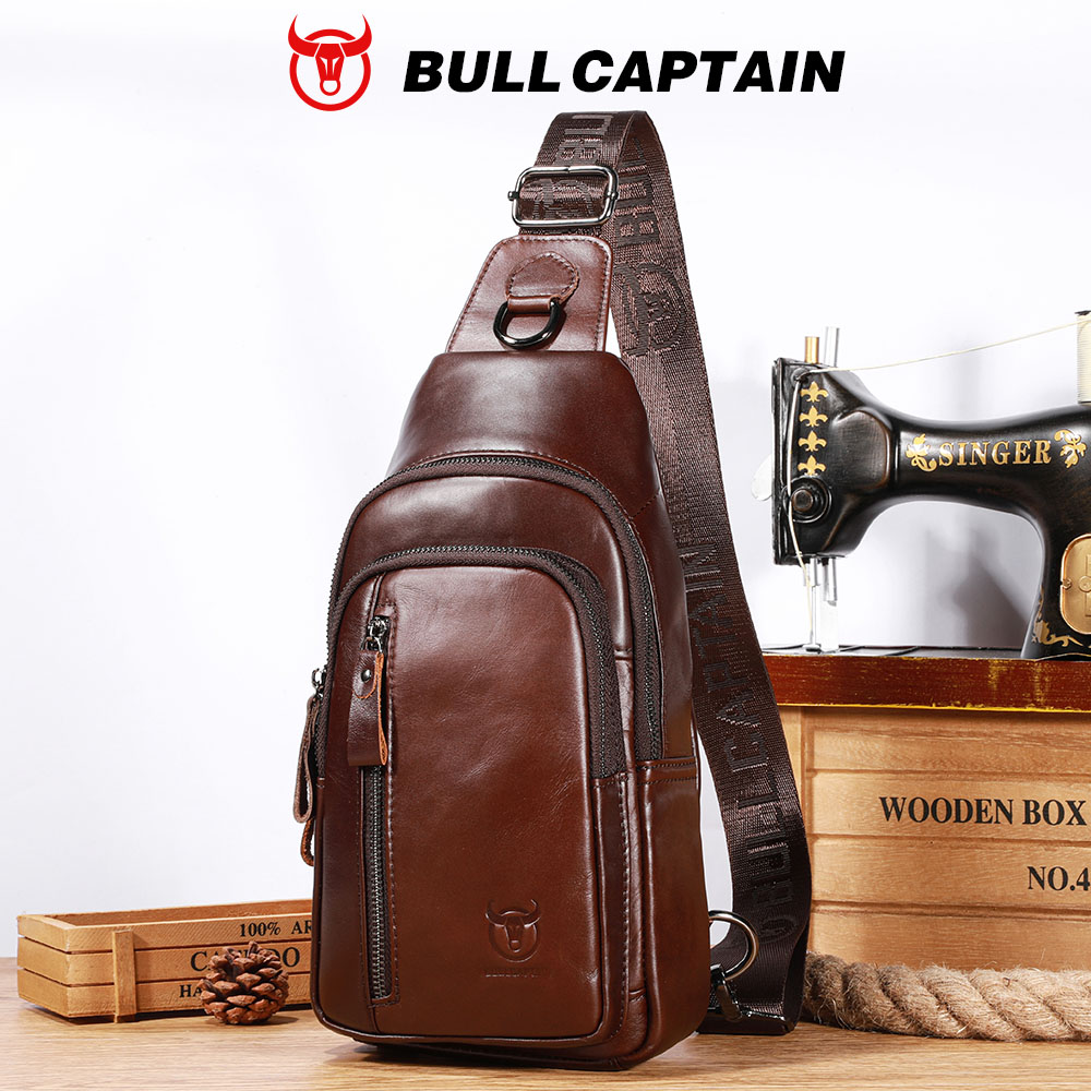 Leather Work Laptop Bag - BULLCAPTAIN bolso de pecho de cuero