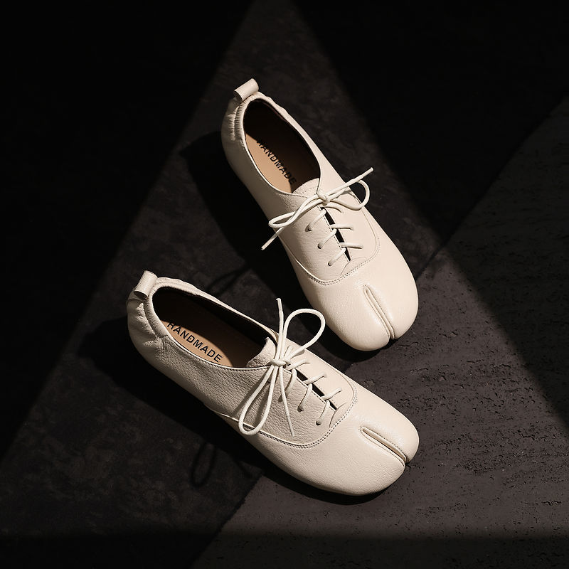 Leather Work Oxfords - Zapatos Tabi de piel de oveja