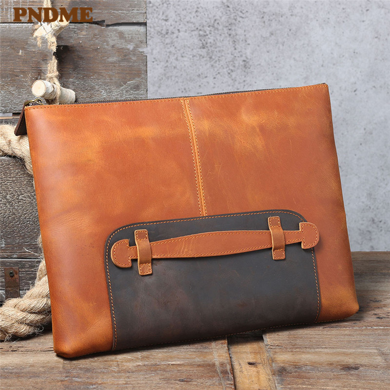 Leather Work Laptop Bag - Bolso de mano Vintage hecho a