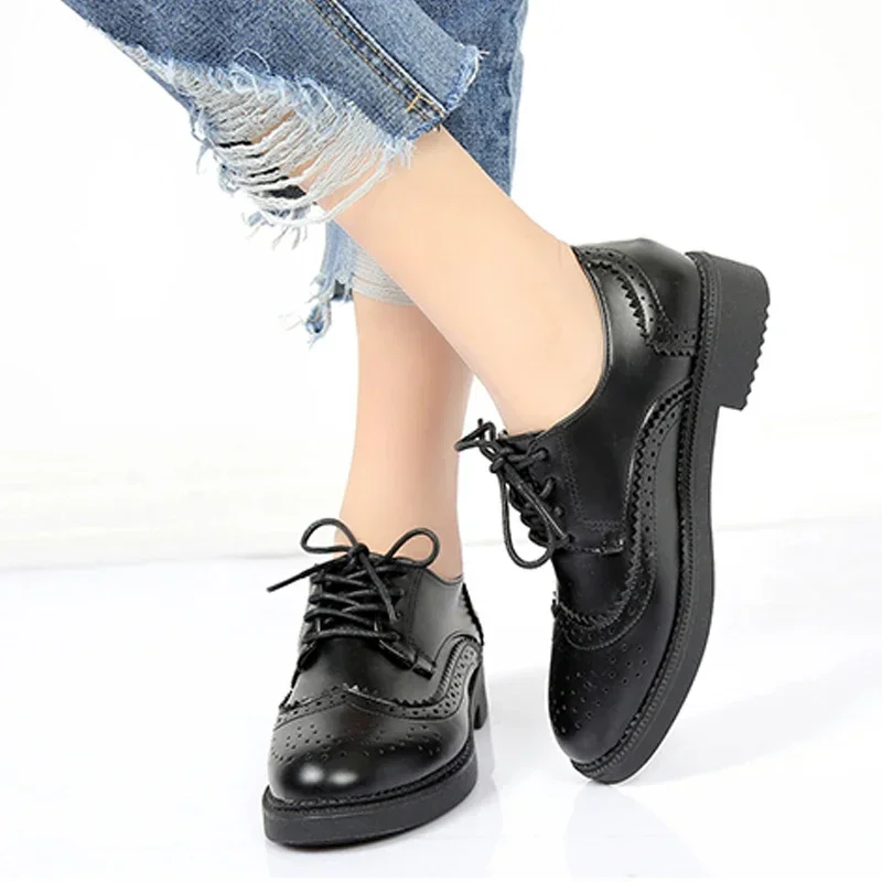 2025 otoño mujeres Oxford piso - Leather Work Oxfords reseña y precio