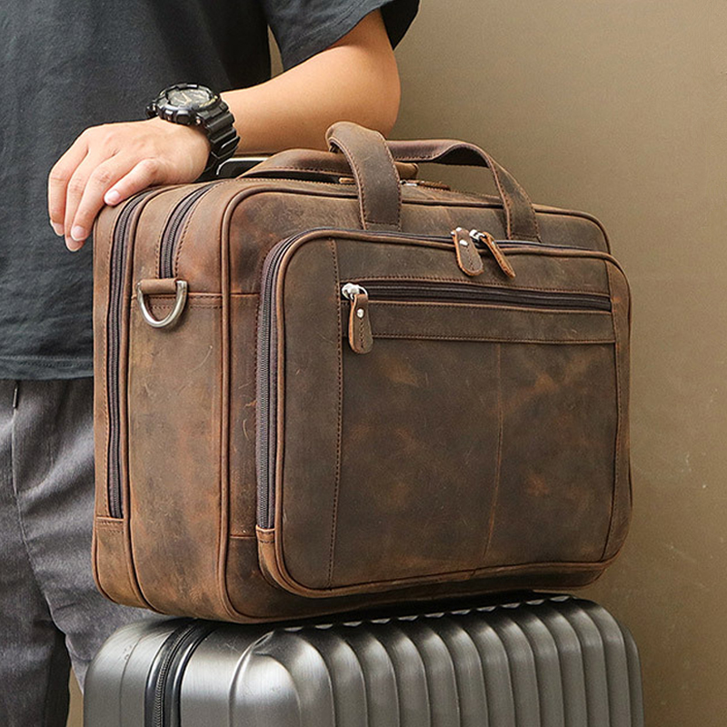 Maletín de Negocios para Hombr - Leather Work Laptop Bag reseña y precio
